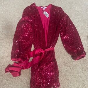 Brand New with tags! Express Pink Sequin Wrap Dress